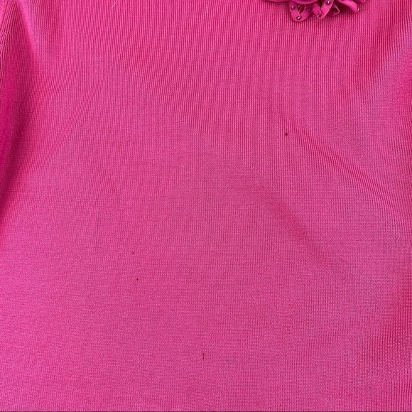 Sigrid Olsen Sweater Womens Petite Medium Pink Flower - Picture 8 of 9